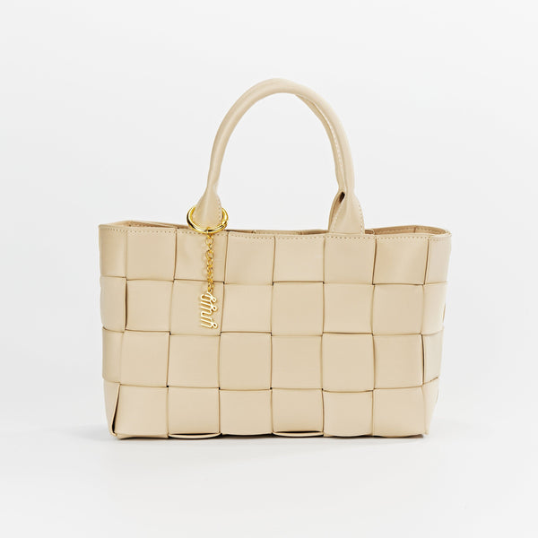 Metro Handwoven Tote Crossbody - Beige
