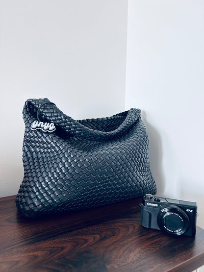 Calliope Woven Handcrafted Carry All Hobo - Black