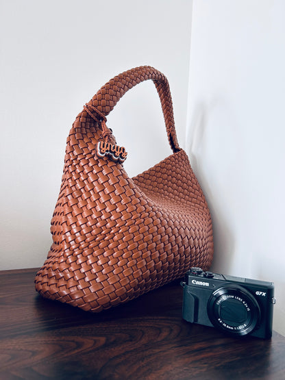 Calliope Woven Handcrafted Carry All Hobo - Brown