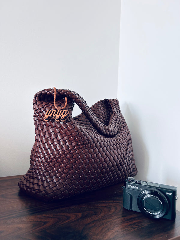 Calliope Woven Handcrafted Carry All Hobo - Dark Coffee