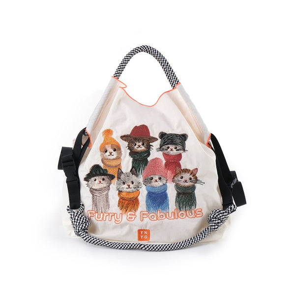 YNYG CityBag - Seven Cats - White