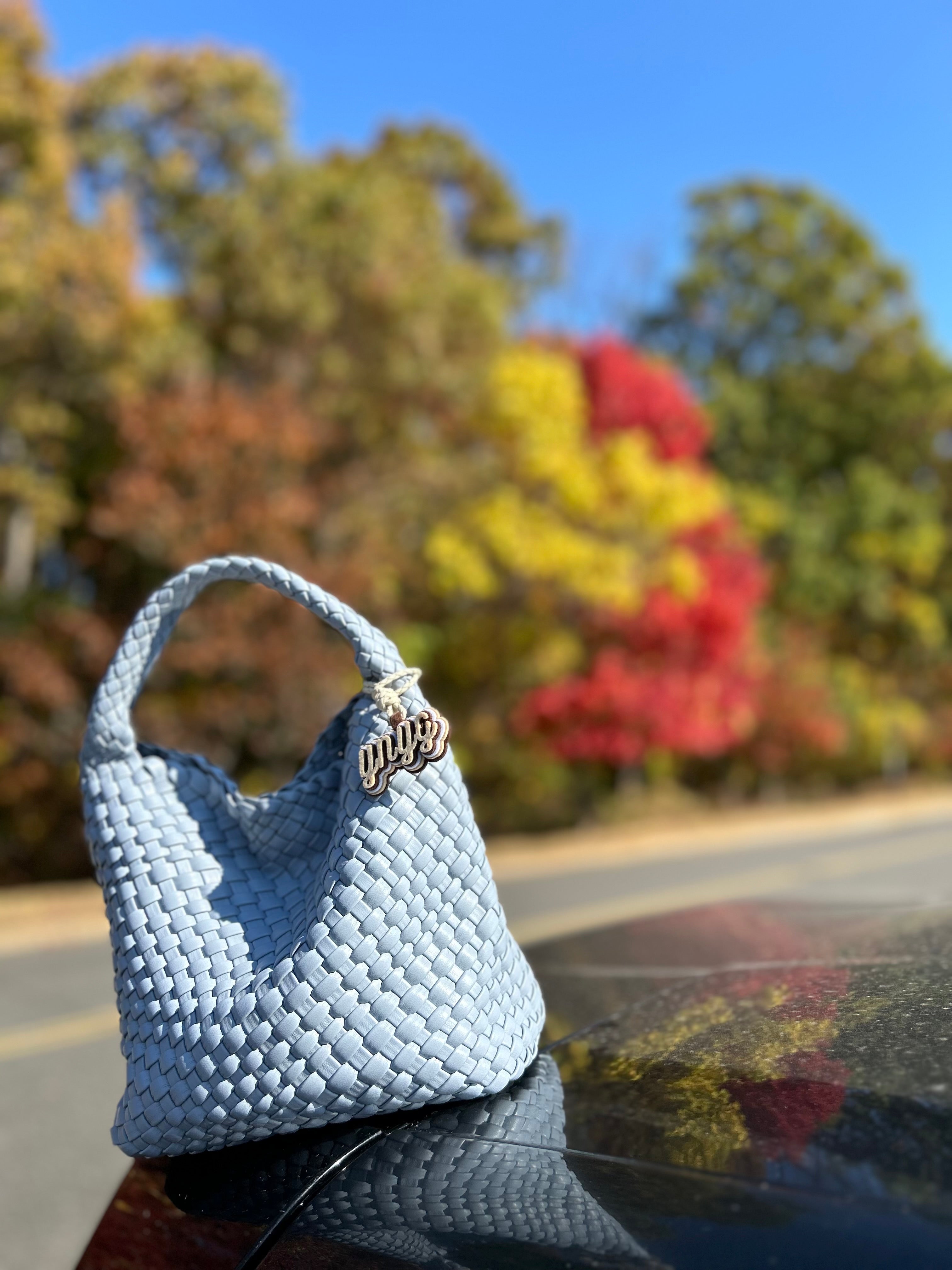 Yellow leather handwoven shoulder purse, sling bag handbag shoulder bag hand top woven clutch leather braided bag - The Calliope purse